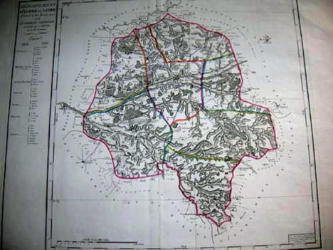 Carte ancienne. Département d'Indre et Loire.. ANONYME