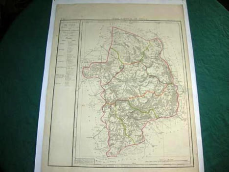 Carte ancienne. Département du Cher.. DUMEZ