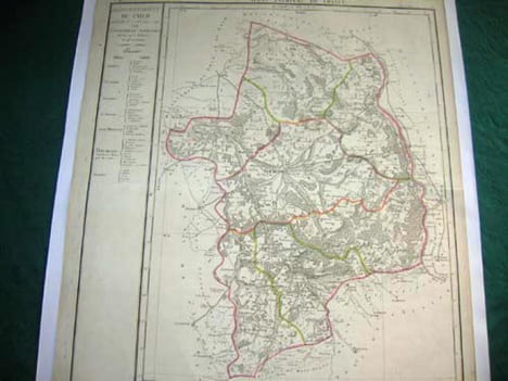 Carte ancienne. Département du Cher.. DUMEZ