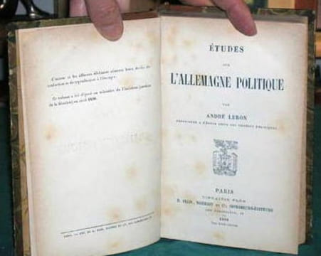 Etudes sur l'Allemagne politique.. LEBON André