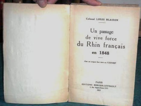 Un passage de vive force du Rhin français en 1848.. BLAISON Louis