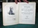 Mémoires de Armand Louis de Gontaut, Duc de Lauzun, Général Biron - Édition originale.. GONTAUT Armand Louis de