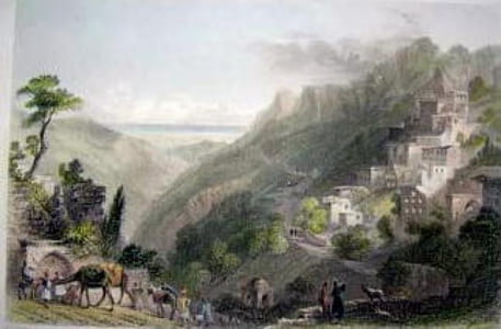 Gravure couleurs. Pass of Beilan, looking towards the sea.
