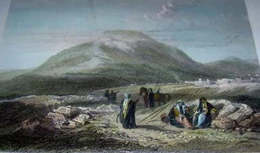Gravure couleurs. Mont Thabor.