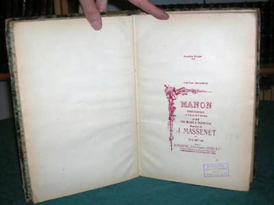 Partition chant et piano. Manon.