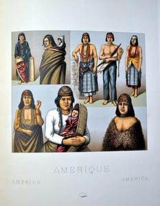 Le costume historique. Cinq cents planches, trois cents en couleurs, or et argent, deux cents en camaieu. Types principaux du vêtement et de la parure, rapprochés de ceux de l'intérieur de l'habitation dans tous les temps et chez tous les peuples,