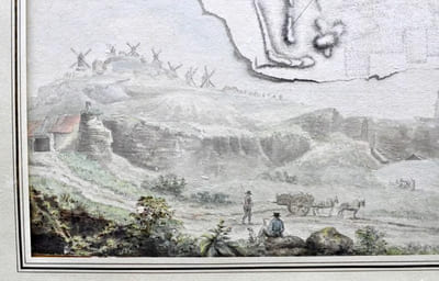 Plan et vue des abords de la Butte Montmartre à droite en sortant de la Barrierre de Clichi (sic). Concours du 15 Thermidor l’An II (2 août 1794).
