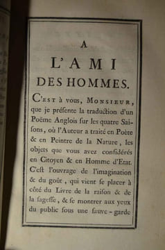 Les Saisons, Poëme Traduit de l'Anglois de Thompson. THOMPSON (James)