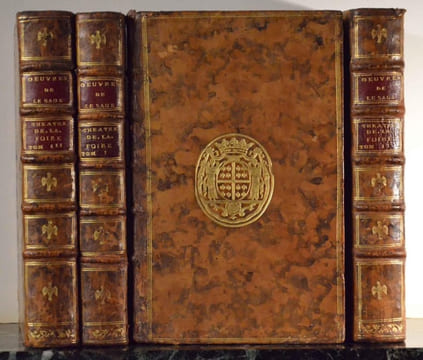 Oeuvres de Le Sage, composée de Le Théâtre de la foire ou L'Opéra comique (3 volumes), et du Théâtre français (1 volume). [Laetitia BONAPARTE] LE SAGE