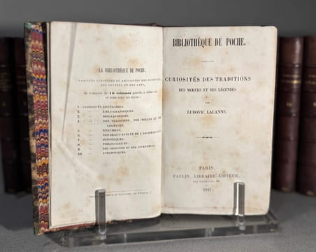 Rare série de curiosités et bizarreries. LALANNE (Ludovic) ; (P.L. Jacob) ; (Fournel) ; (Privat d’Anglemont) (...)