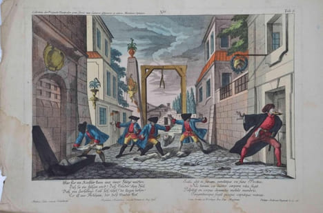 [Comedia dell’arte]. Pierrot mis en pièce.. COLLECTION DES PROSPECTS