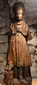 [STATUAIRE] Statue de saint évêque, France du nord, circa 1500