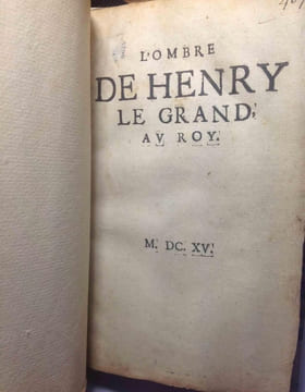 L'ombre de Henry le Grand au Roy. [RAVAILLAC] 