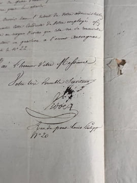 Lettre manuscrite du 21 décembre 1836, portrait lithographié. VIDOCQ (François-Eugène)
