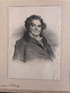 Lettre manuscrite du 21 décembre 1836, portrait lithographié