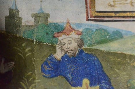 Peinture originale, Extraite d’une bible en français,  Le livre de Josué. undefined