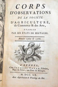 Corps d'observations de la société d'Agriculture, de Commerce & des Arts, établie par les Etats de Bretagne.