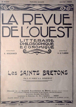 Revue de l’ouest littéraire philosophique et économique deuxième années janvier 1933 numero spécial «les saints bretons» (br). undefined
