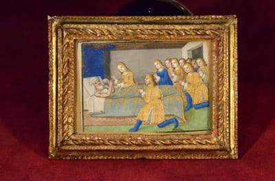 Deux miniatures extraites des Vigiles des Mors, Paris circa 1496.