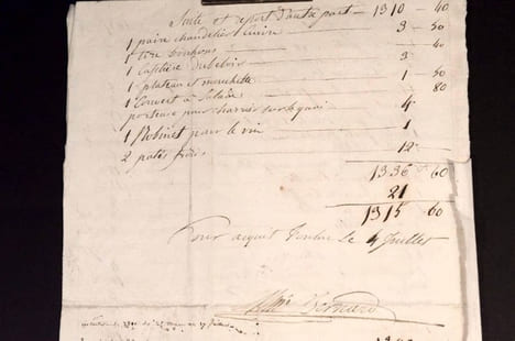 Frais de Bouche de la maison de l’empereur Napoléon III, lors de son séjour à Toulon. undefined