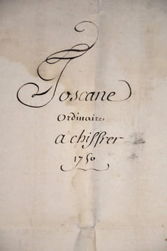 « Ordinaire à chiffrer, Toscane 1750 ». undefined