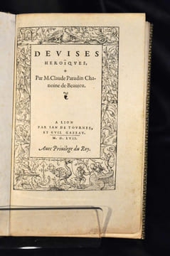 Devises heroïques, Par M. Claude Paradin Chanoine de Beaujeu.. PARADIN, Claude (1510-1590)