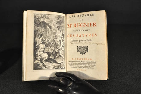 Les œuvres de Mr. Regnier contenant ses Satyres et autres pièces de poésie.. REGNIER Mathurin