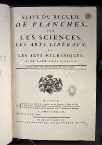 Suite du Recueil des planches sur les Sciences. Les Arts Libéraux et Les arts méchaniques, Avec leur explication. Deux cent quarante quatre planches 