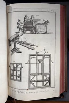 Suite du Recueil des planches sur les Sciences. Les Arts Libéraux et Les arts méchaniques, Avec leur explication. Deux cent quarante quatre planches . ...