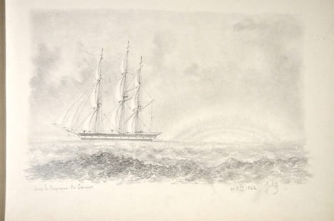 Albums de dessins, carnets de voyages d’un officier de marine entre 1861 et 1867 :Rio de Janeiro , Palerme, La remontée du Nil, Saint Malo. Jules ...