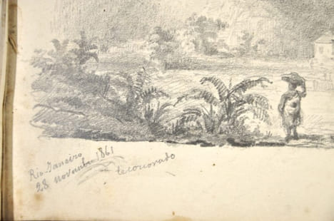Albums de dessins, carnets de voyages d’un officier de marine entre 1861 et 1867 :Rio de Janeiro , Palerme, La remontée du Nil, Saint Malo. Jules ...