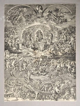 Le Jugement dernier. WIERIX Johan (1549-1615) D'après BUONARROTI Michelangelo (dit MICHEL-ANGE) 