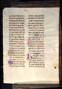Feuillet Manuscrit sur vélin, extrait d’un Missel