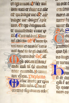 Feuillet Manuscrit sur vélin, extrait d’un Missel. undefined