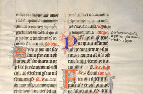 Feuillet Manuscrit sur vélin, extrait d’un Missel. undefined