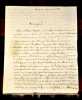 Lettre de chantage adressée à Louis Henri Joseph, Duc de Bourbon puis Prince de Condé (1756-1830)L.A.S. adressé au duc de Bourbon " en son château de ...