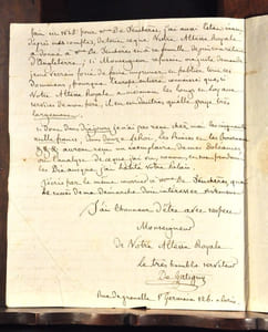 Lettre de chantage adressée à Louis Henri Joseph, Duc de Bourbon puis Prince de Condé (1756-1830)L.A.S. adressé au duc de Bourbon " en son château de Chantilly". 