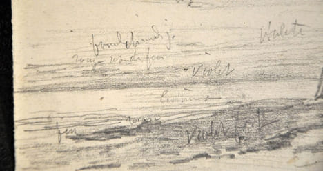 Dessin original annoté . BOUDIN (Eugène) (1824-1898)[Considéré comme l’un des pères de l’impressionnisme]