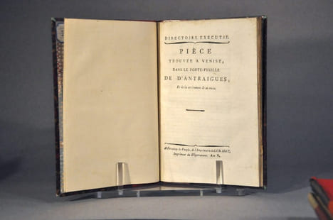 - BERTHIER. Pièces trouvées à Venise, dans le porte-feuille de d'Antraigues, Et écrite entièrement de sa main. Suivi de :- Déclarations de Duverne ...
