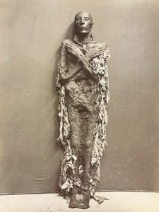 Bel album de photographies sur l’Egypte, le Liban et la Palestine, comportant d’impressionnantes photographies de momies prises au moment de leur découverte (Ramses II, Setie Ier) 