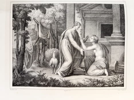 Les amours de Psyché et de Cupidon , lithographiés d’après les dessins de Raphaël, par MM. Bouillon, Beaugard-Thill, Chatillon, Dejuine, Fragonard, ...