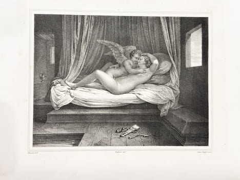 Les amours de Psyché et de Cupidon , lithographiés d’après les dessins de Raphaël, par MM. Bouillon, Beaugard-Thill, Chatillon, Dejuine, Fragonard, ...