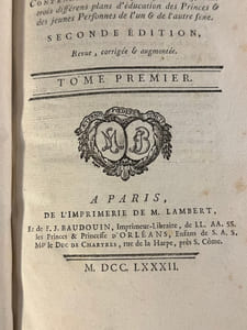 Adèle et Théodore ou les lettres sur l'éducationContenant tous les principes relatifs aux différens plans d'éducation des Princes & des jeunes Personnes de l'un & de l'autre sexe.