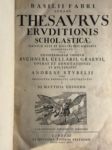Thesaurus Eruditionis Scholasticae (...).