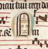 Fragment d’un antiphonaire, lettrines anthropomorphes — Messe de l’épiphanie. 