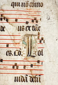 Fragment d’un antiphonaire, lettrines anthropomorphes — Messe de l’épiphanie. undefined