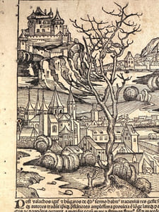 Grande impression incunable extraire de la Grande chronique de Nuremberg 