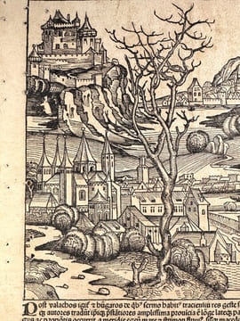 Grande impression incunable extraire de la Grande chronique de Nuremberg . undefined
