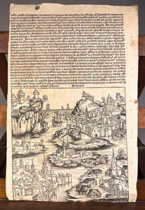 Grande impression incunable extraire de la Grande chronique de Nuremberg 