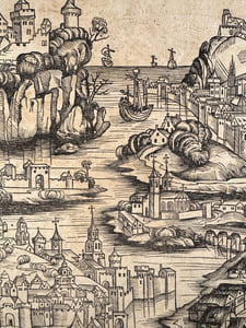 Grande impression incunable extraire de la Grande chronique de Nuremberg 